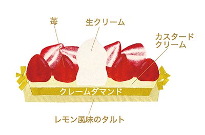 ひなまつりタルトフレーズ断面イラスト