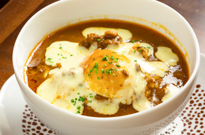 チキンカレー雑炊風（黒米バージョン）